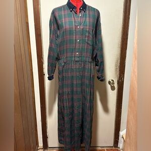 Vintage Eddie Bauer Multicolor Plaid Button-Up Dress